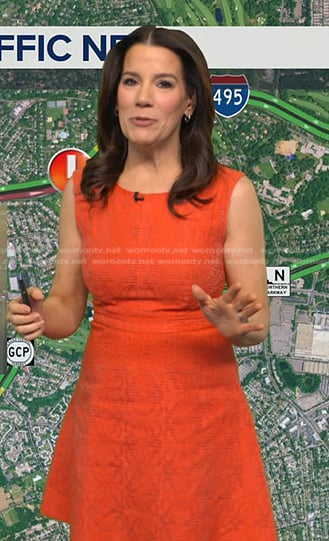 Heather’s orange flare dress on Good Morning America