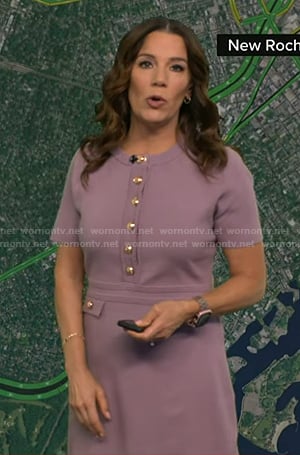 Heather’s lilac button front knit dress on Good Morning America