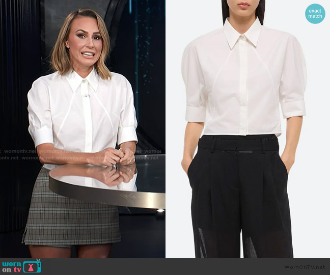 Helmut Lang Articulated Short-Sleeve Shirt worn by Keltie Knight on E! News