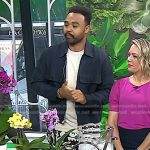 Hilton Carter’s navy linen jacket and floral pants on Today