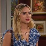 Holly’s blue floral ruffle top on Days of our Lives