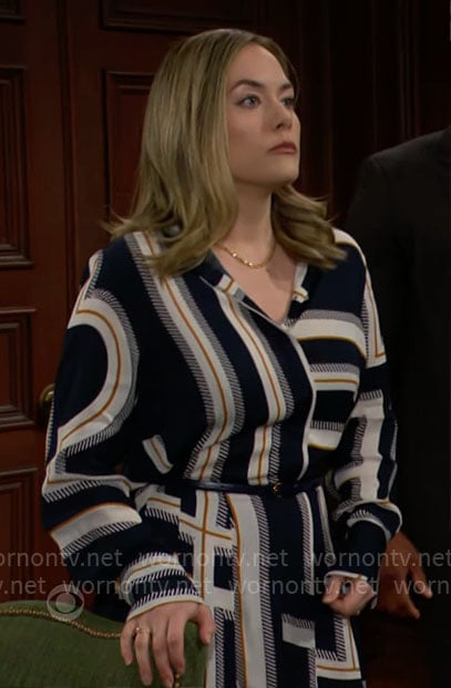 Hope’s striped dress on The Bold and the Beautiful