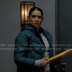 Stella’s teal green puffer jacket on Chicago Fire