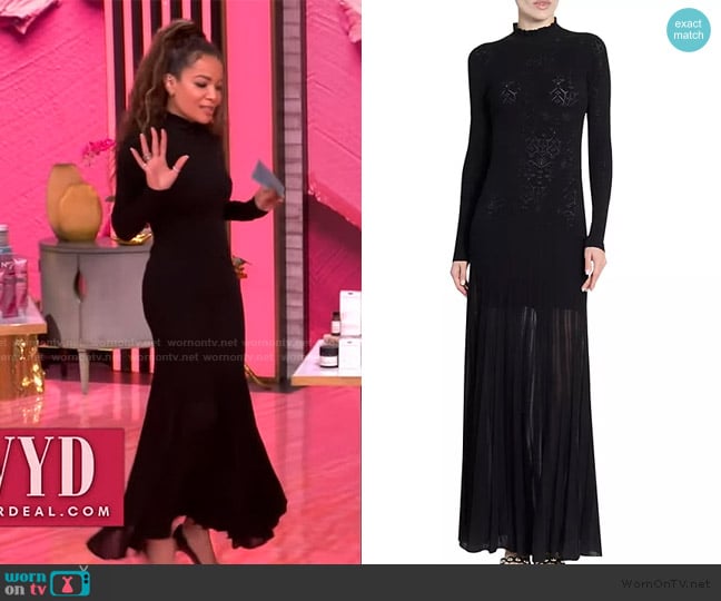 Isabel Marant Gisole Pointelle & Pleated Maxi Sweater Dress worn by Sunny Hostin on The View
