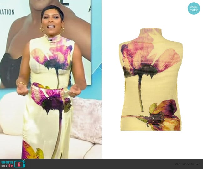 Issey Miyake Pressed Flora Pleats Top worn by Tamron Hall on Tamron Hall Show