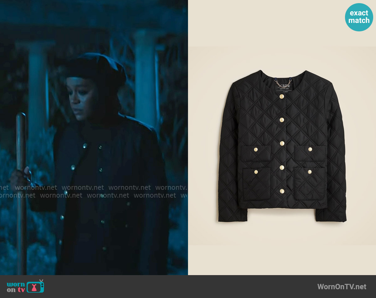 J. Crew Quilted lady puffer jacket worn by Catherine (Aja Naomi King) on Grosse Pointe Garden Society