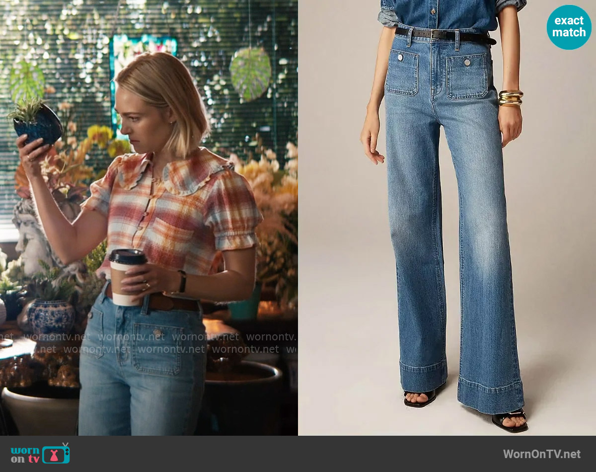 J. Crew High-rise sailor denim trouser in 1996 semi-stretch worn by Alice (AnnaSophia Robb) on Grosse Pointe Garden Society