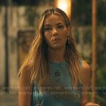 Jaclyn’s blue floral beaded dress on The White Lotus