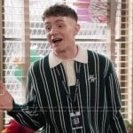 Jacob’s green striped polo sweater on Abbott Elementary
