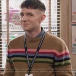 Jacob’s beige striped sweater on Abbott Elementary