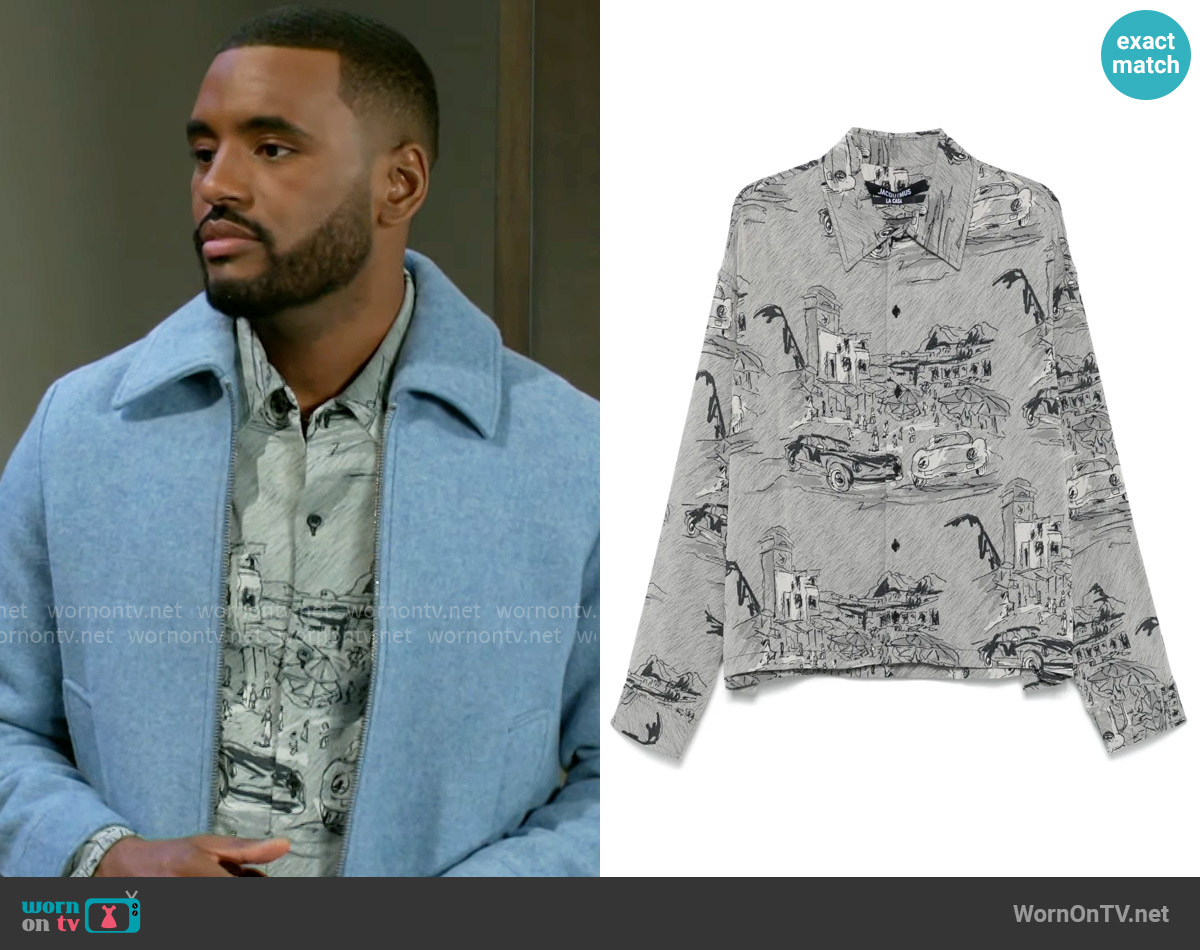 Jacquemus La chemise Corto shirt worn by Andre Richardson (Sean Freeman) on Beyond the Gates