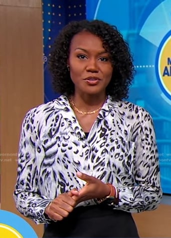 Janai’s leopard print blouse on Good Morning America