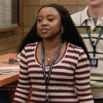 Janine’s stripe knit sweater on Abbott Elementary