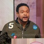 Jawn’s green patch bomber jacket on Sherri