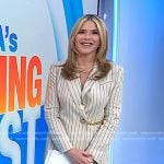 Jenna’s beige stripe chain detail blazer on Today