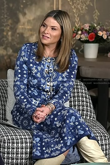 Jenna’s blue print jacket and skirt on Today