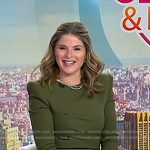 Jenna’s olive padded shoulder dress on Today
