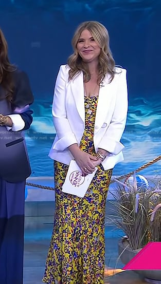 Jenna’s yellow floral dress and white blazer on Today