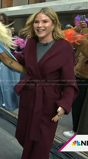 Jenna’s burgundy wrap coat on Today