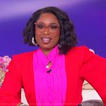 Jennifer’s colorblock blouse and jeans on The Jennifer Hudson Show
