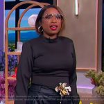 Jennifer’s black mock neck top and pants on The Jennifer Hudson Show
