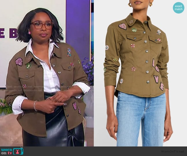 Cinq a Sept Ditsy Love Scrunched Canyon Jacket worn by Jennifer Hudson on The Jennifer Hudson Show