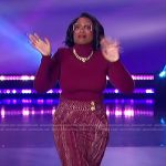 Jennifer’s red ruffled skirt on The Jennifer Hudson Show