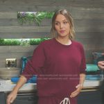 Jo’s red sweatshirt and jogger pants on Greys Anatomy