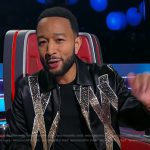 John Legend’s black crystal embellished Jacket on The Voice