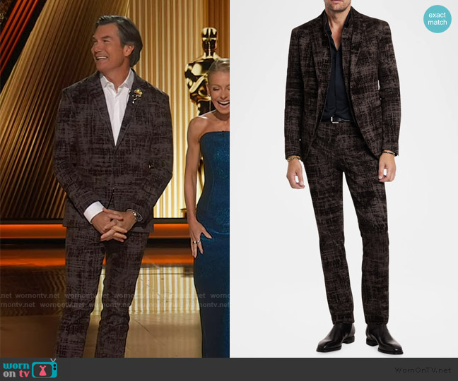 John Varvatos Dalton Slim Fit Flocked Sport Coat worn by Jerry O'Connell on Live with Kelly and Mark