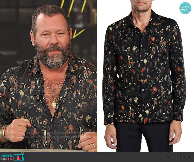 John Varvatos Ross Floral Button-Up Shirt worn by Bert Kreischer on Access Hollywood