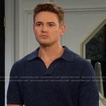Johnny’s navy knit polo shirt on Days of our Lives