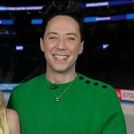 Johnny Weir’s green button shoulder sweater on Today