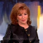 Joy’s black leather jacket with gold buttons on The View