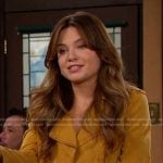 Joy’s floral dress and yellow moto jacket on Days of our Lives