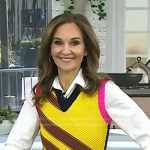Joy’s yellow stripe knit vest on Today