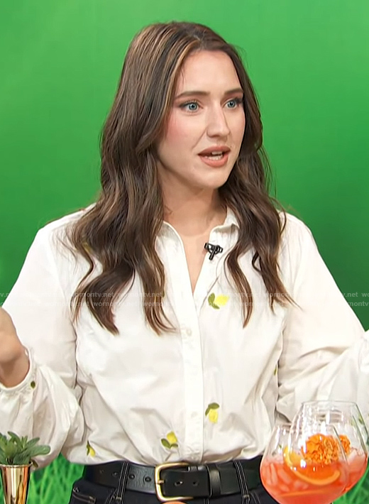 Julliana’s lemon print blouse on Access Hollywood