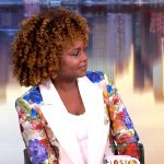 Karine Jean-Pierre’s white floral print blazer on The View