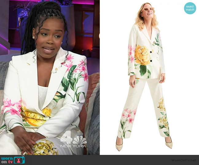 Karl Lagerfeld Paris Placed Floral Notch-Collar Blazer