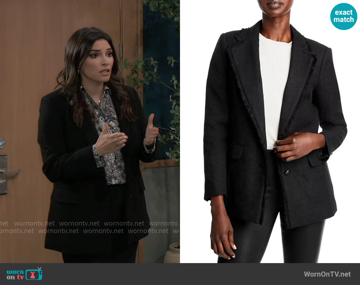 Karl Lagerfeld Paris Tweed Blazer worn by Brook Lynn Quartermaine (Amanda Setton) on General Hospital