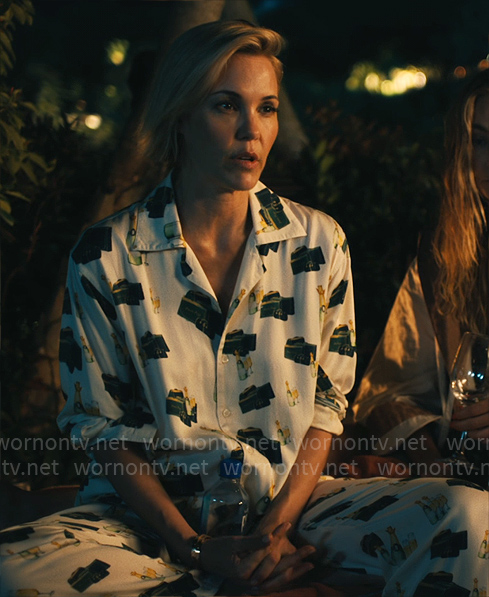Kate’s wine print pajamas on The White Lotus