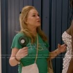 Kathy’s green graphic print tee on The Real Housewives of Beverly Hills