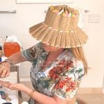 Kathy’s tropical print dress on The Real Housewives of Beverly Hills