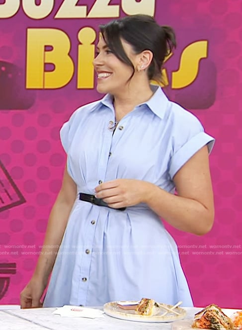 Katie Stilo’s blue button front dress on Today