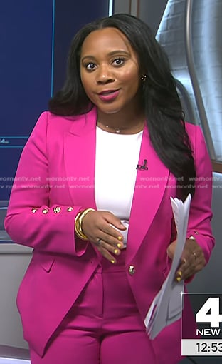 Kay’s pink blazer and pants on NBC News Daily