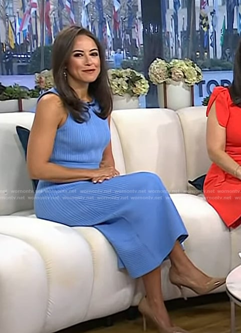 Kaylee’s blue sleevless ribbed dress on Today