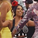 Kelli’s black and white contrast top and skirt on The Real Housewives of Atlanta