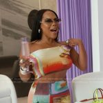 Kelli’s patchwork print cutout mini dress on The Real Housewives of Atlanta
