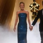 Kelly’s blue strapless sequin dress on Live with Kelly and Mark