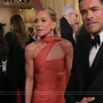 Kelly’s red drape dress on Live with Kelly and Mark